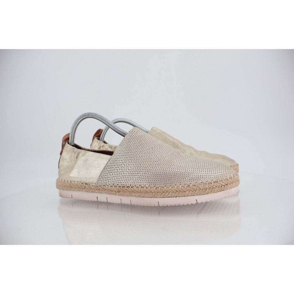 Gentle Souls Women's 10 Lara A-Line Sporty 2 Espadrilles Gold Leather Flats